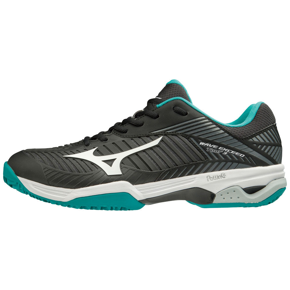 Zapatillas Tenis Mizuno WAVE EXCEED TOUR 3CC Hombre Negras/Blancas/Azules Outlet XJOI-04178